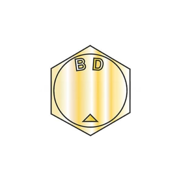 Grade BD, 1-1/8"-12 Hex Head Cap Screw, Zinc Yellow Steel, 3-1/2 in L